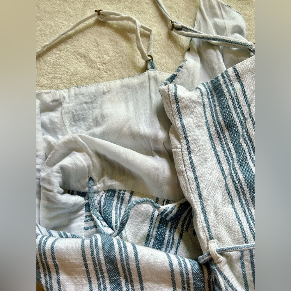 RaG POeTs Canggu Wrap Dress in Provincial Blue Stripe size S Beach Swim Cover-up - Picture 6 of 13